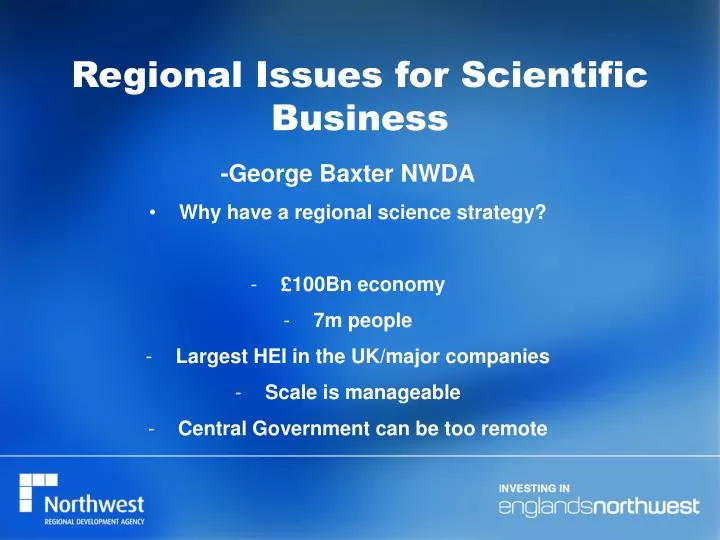 regional issues for scientific business
