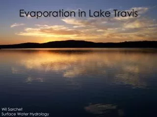 Evaporation in Lake Travis