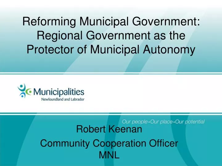 reforming municipal government regional government as the protector of municipal autonomy