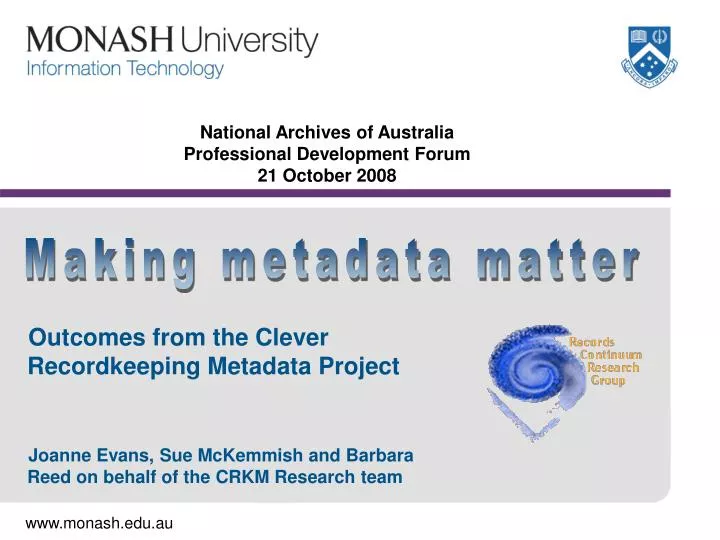 national archives of australia professional development forum 21 october 2008