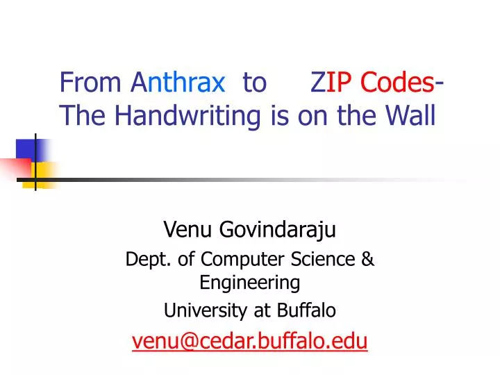 from a nthrax to z ip codes the handwriting is on the wall