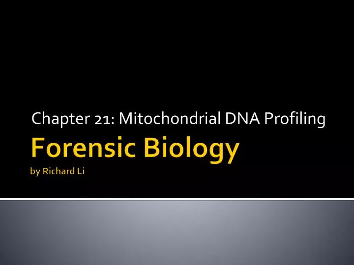 chapter 21 mitochondrial dna profiling