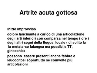 artrite acuta gottosa