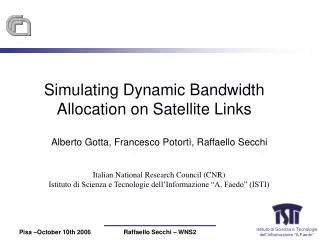 Simulating Dynamic Bandwidth Allocation on Satellite Links