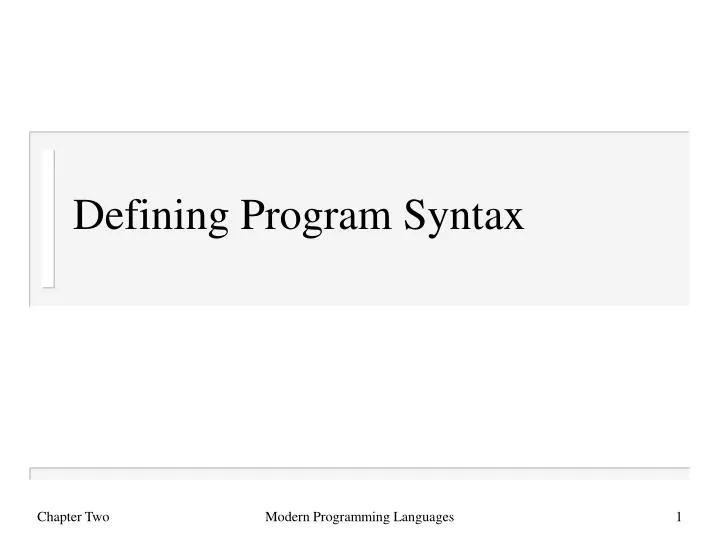 defining program syntax