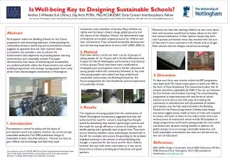 Is Well-being Key to Designing Sustainable Schools?