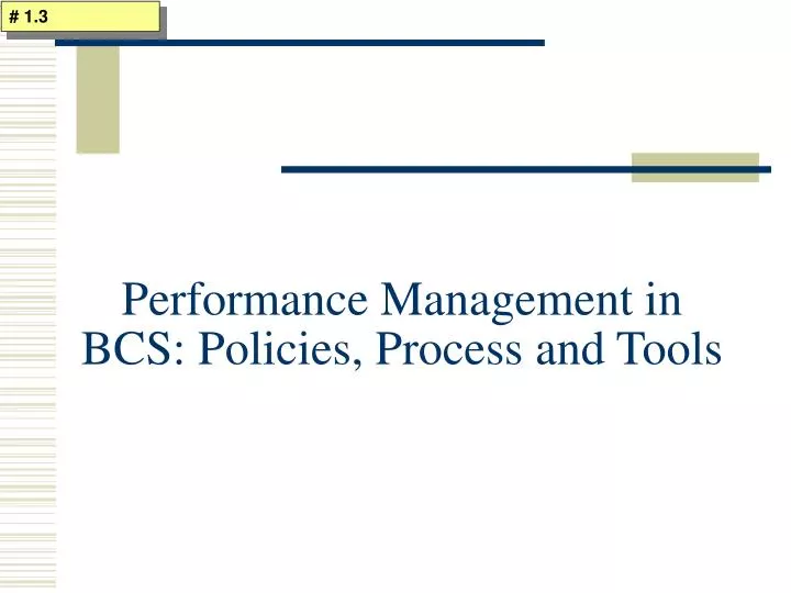 performance management in bcs policies process and tools