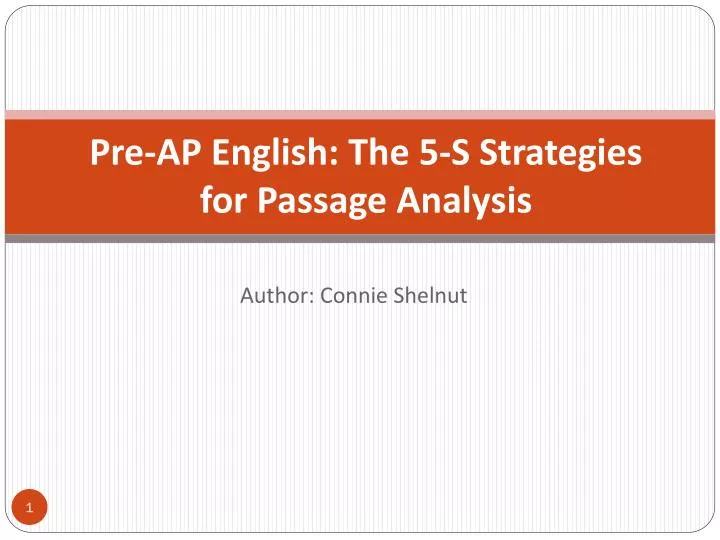 pre ap english the 5 s strategies for passage analysis