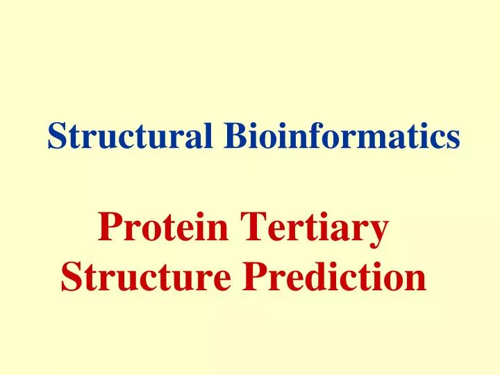 protein tertiary structure prediction