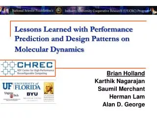 Lessons Learned with Performance Prediction and Design Patterns on Molecular Dynamics