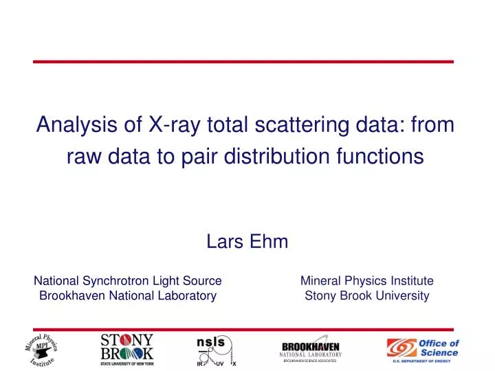 analysis of x ray total scattering data from raw data to pair distribution functions