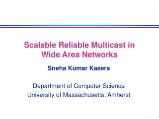 Scalable Reliable Multicast in Wide Area Networks