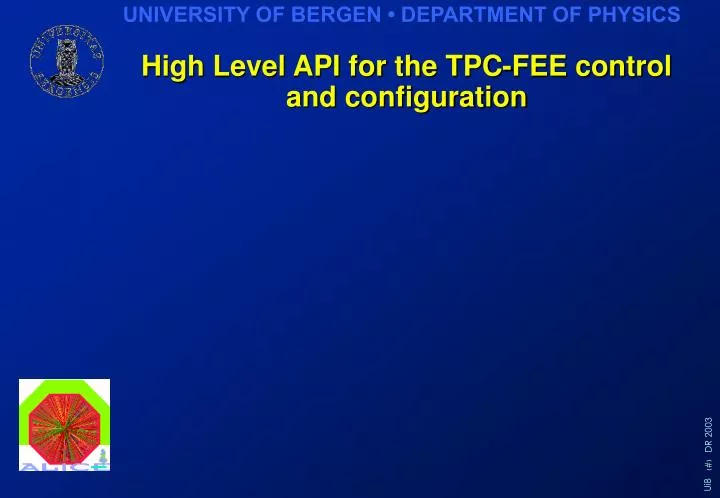 high level api for the tpc fee control and configuration