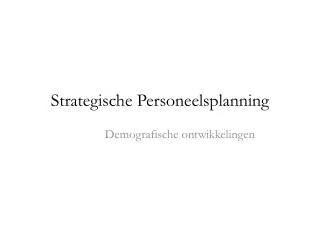 strategische personeelsplanning