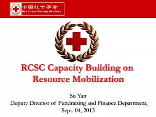RCSC Capacity Building on Resource Mobilization Su Yan