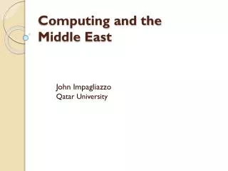 Computing and the Middle East