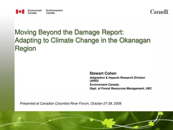 moving beyond the damage report adapting to climate change in the okanagan region