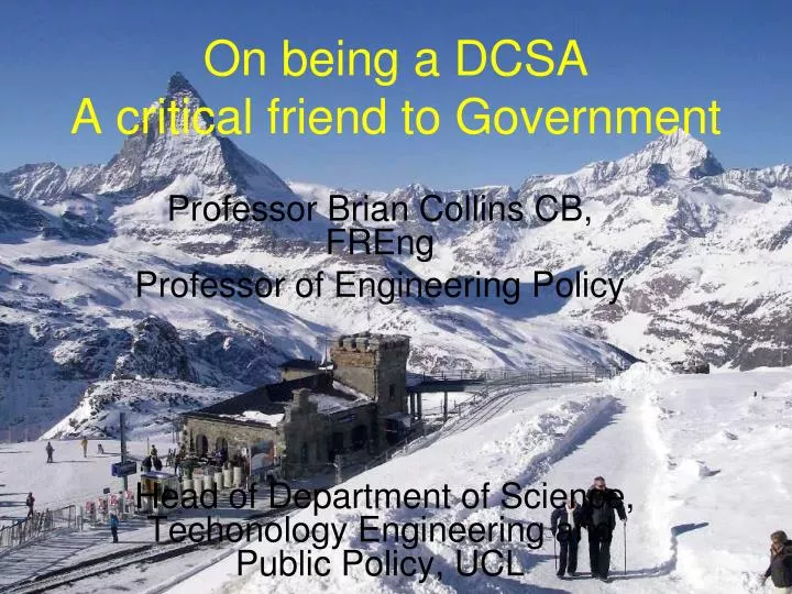 on being a dcsa a critical friend to government