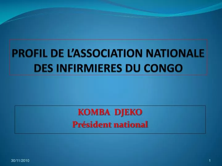 profil de l association nationale des infirmieres du congo