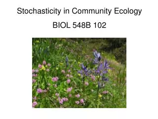 Stochasticity in Community Ecology BIOL 548B 102