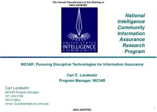 National Intelligence Community Information Assurance Research Program