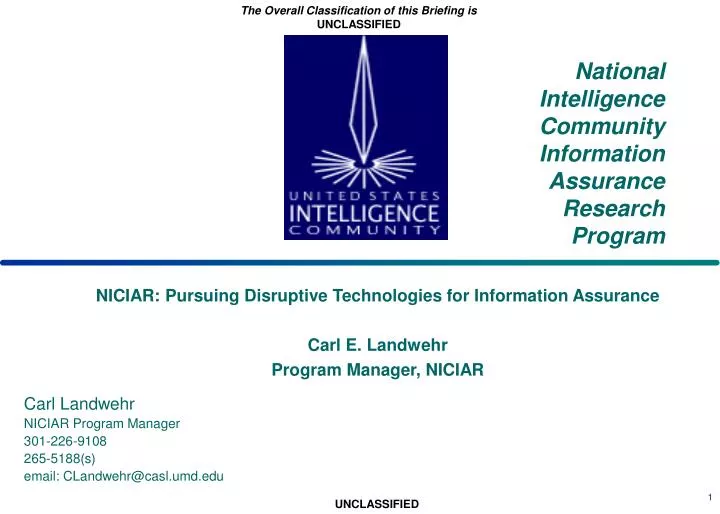 national intelligence community information assurance research program