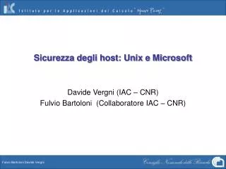 sicurezza degli host unix e microsoft