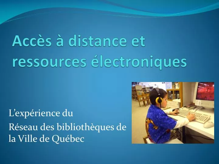 acc s distance et ressources lectroniques