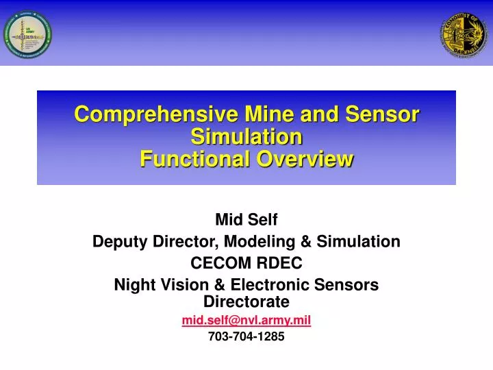 comprehensive mine and sensor simulation functional overview