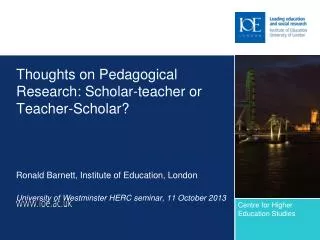 Thoughts on Pedagogical Research: Scholar-teacher or Teacher-Scholar?