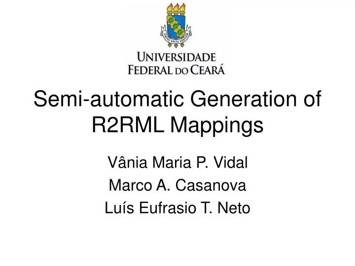 semi automatic generation of r2rml mappings