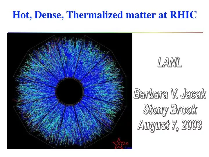 hot dense thermalized matter at rhic