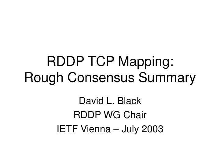 rddp tcp mapping rough consensus summary