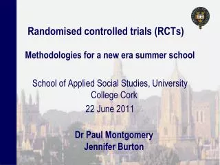 Randomised controlled trials (RCTs)