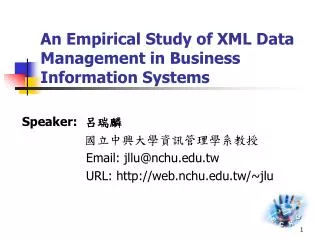 An Empirical Study of XML Data Management in Business Information Systems