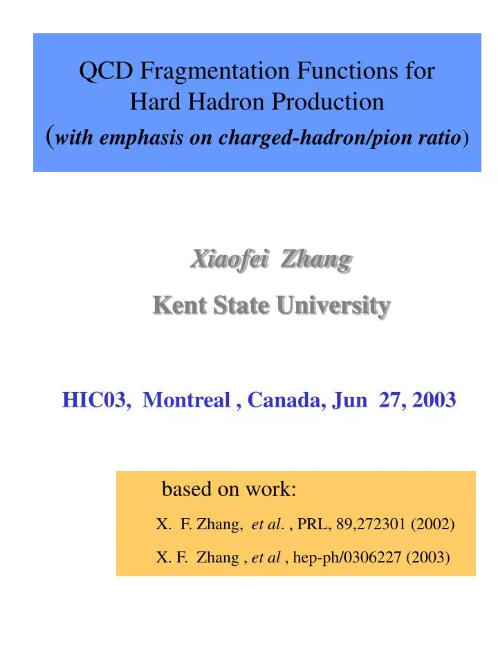 qcd fragmentation functions for hard hadron production with emphasis on charged hadron pion ratio