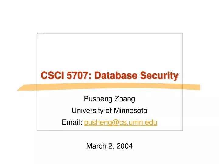 csci 5707 database security