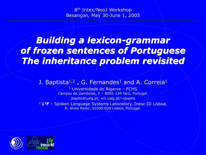 building a lexicon grammar of frozen sentences of portuguese the inheritance problem revisited