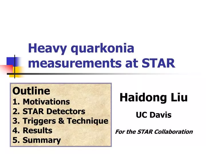 heavy quarkonia measurements at star