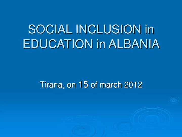 social inclusion in education in albania