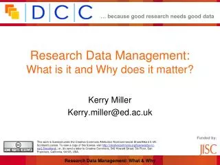Research Data Management: What is it and Why does it matter?