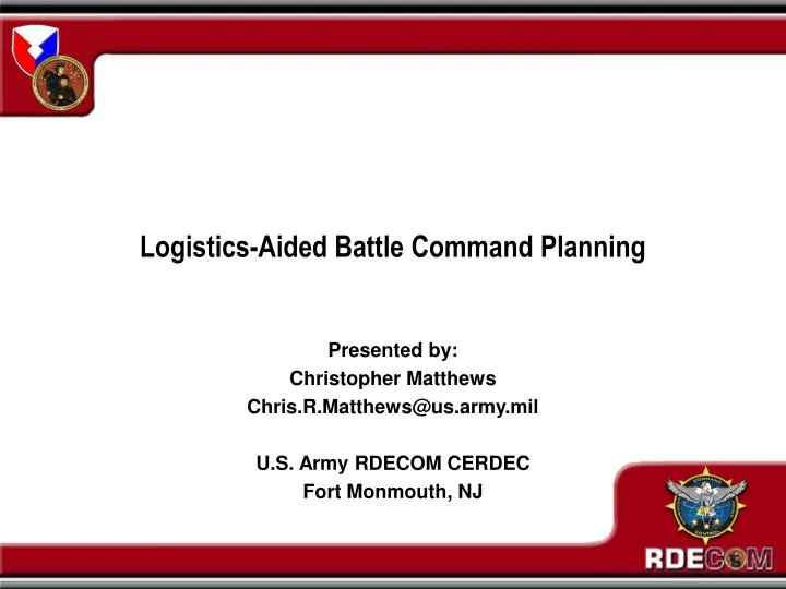 logistics aided battle command planning