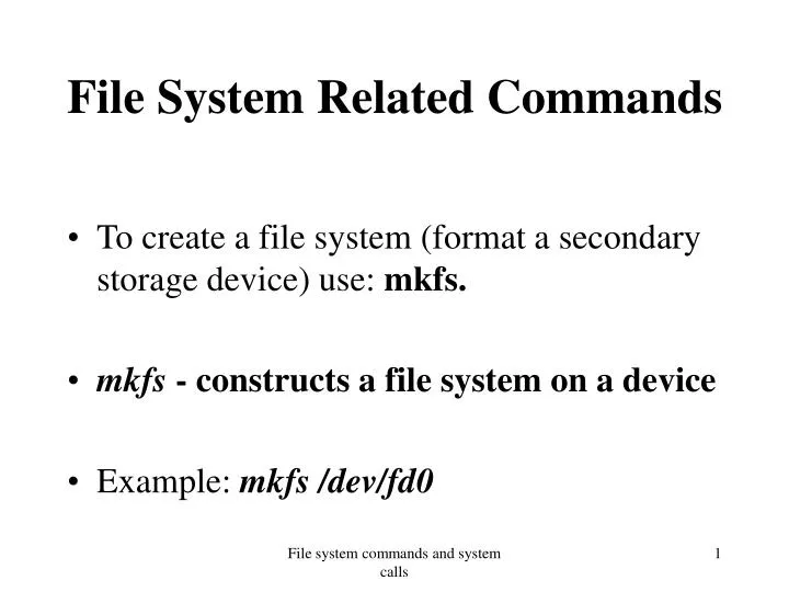 file system related commands