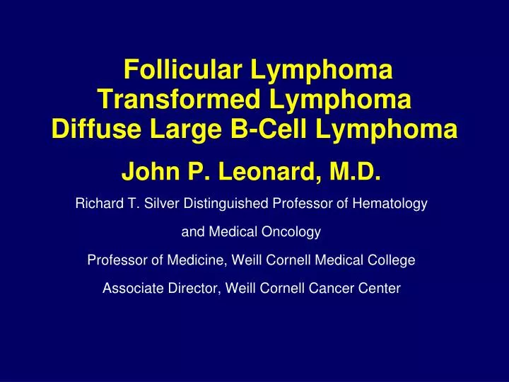 follicular lymphoma transformed lymphoma diffuse large b cell lymphoma