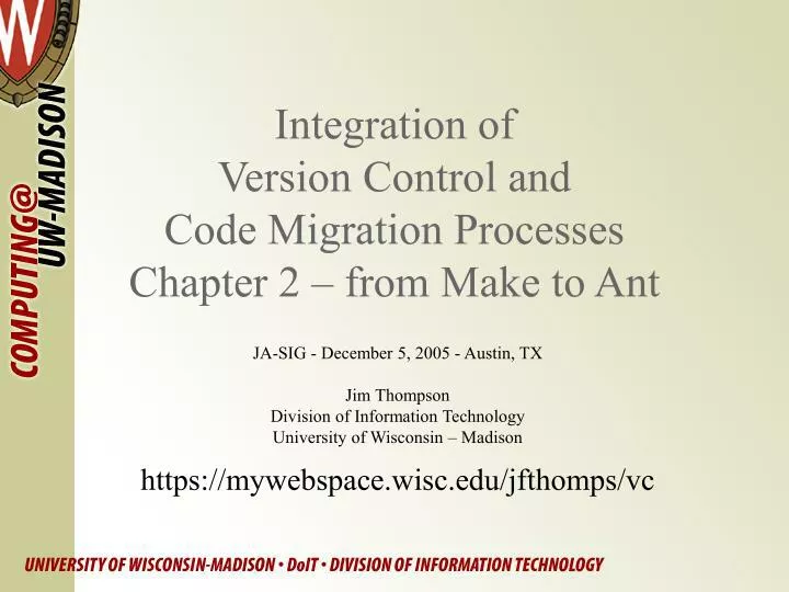 integration of version control and code migration processes chapter 2 from make to ant