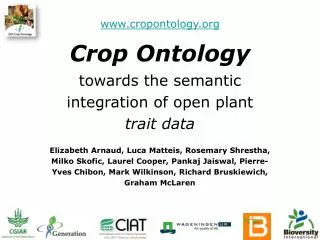 Crop Ontology towards the semantic integration of open plant trait data