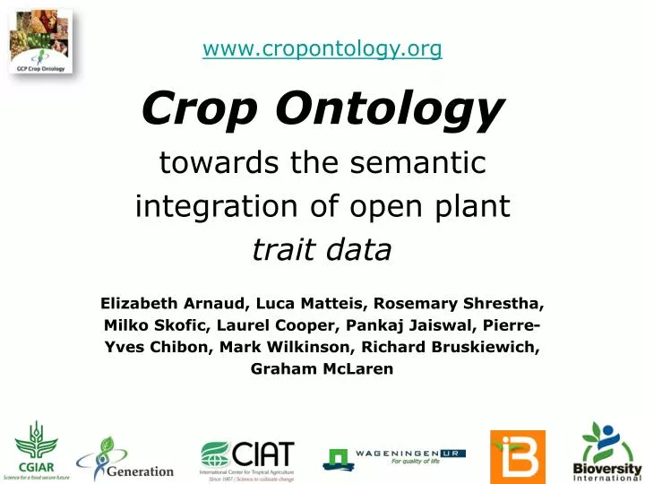 crop ontology towards the semantic integration of open plant trait data