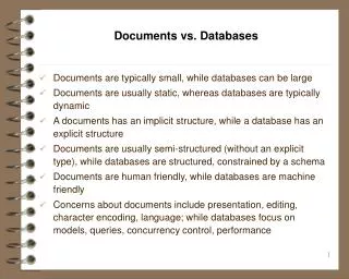 Documents vs. Databases