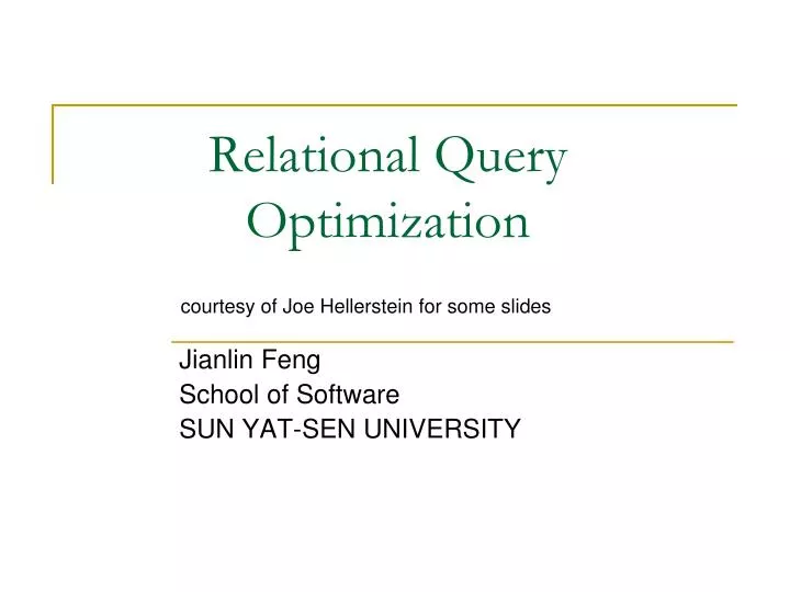 relational query optimization