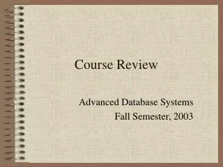 Course Review